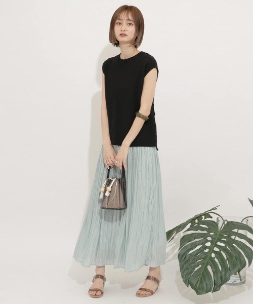 SENSE OF PLACE by URBAN RESEARCH（センスオブプレイスバイアーバンリサーチ）の「バックベルトフレンチスリーブセーター（ニット/セーター・レディース・ラベンダー/ブラウン/ライトベージュ/ライトカーキ/ミント/ブラック・FREE）」の11枚目の写真