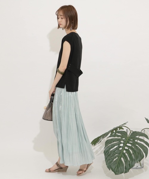 SENSE OF PLACE by URBAN RESEARCH（センスオブプレイスバイアーバンリサーチ）の「バックベルトフレンチスリーブセーター（ニット/セーター・レディース・ラベンダー/ブラウン/ライトベージュ/ライトカーキ/ミント/ブラック・FREE）」の12枚目の写真