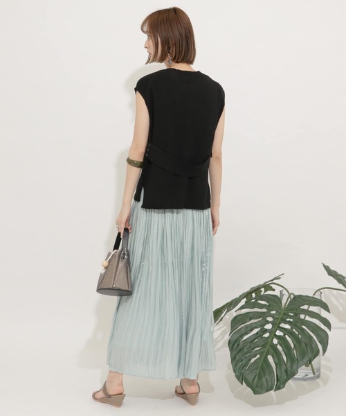 SENSE OF PLACE by URBAN RESEARCH（センスオブプレイスバイアーバンリサーチ）の「バックベルトフレンチスリーブセーター（ニット/セーター・レディース・ラベンダー/ブラウン/ライトベージュ/ライトカーキ/ミント/ブラック・FREE）」の13枚目の写真