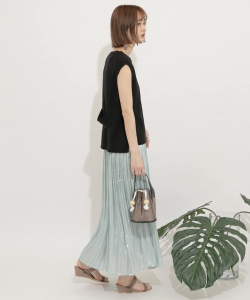 SENSE OF PLACE by URBAN RESEARCH（センスオブプレイスバイアーバンリサーチ）の「バックベルトフレンチスリーブセーター（ニット/セーター・レディース・ラベンダー/ブラウン/ライトベージュ/ライトカーキ/ミント/ブラック・FREE）」の14枚目の写真