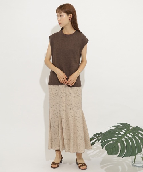 SENSE OF PLACE by URBAN RESEARCH（センスオブプレイスバイアーバンリサーチ）の「バックベルトフレンチスリーブセーター（ニット/セーター・レディース・ラベンダー/ブラウン/ライトベージュ/ライトカーキ/ミント/ブラック・FREE）」の15枚目の写真