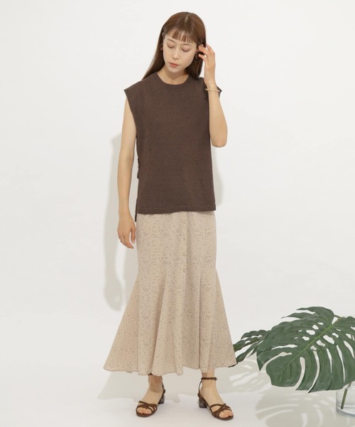 SENSE OF PLACE by URBAN RESEARCH（センスオブプレイスバイアーバンリサーチ）の「バックベルトフレンチスリーブセーター（ニット/セーター・レディース・ラベンダー/ブラウン/ライトベージュ/ライトカーキ/ミント/ブラック・FREE）」の16枚目の写真