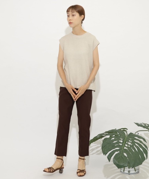 SENSE OF PLACE by URBAN RESEARCH（センスオブプレイスバイアーバンリサーチ）の「バックベルトフレンチスリーブセーター（ニット/セーター・レディース・ラベンダー/ブラウン/ライトベージュ/ライトカーキ/ミント/ブラック・FREE）」の19枚目の写真