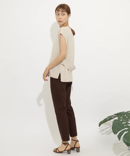 SENSE OF PLACE by URBAN RESEARCH（センスオブプレイスバイアーバンリサーチ）の「バックベルトフレンチスリーブセーター（ニット/セーター・レディース・ラベンダー/ブラウン/ライトベージュ/ライトカーキ/ミント/ブラック・FREE）」の20枚目の写真