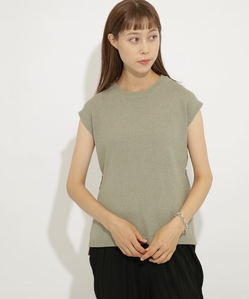 SENSE OF PLACE by URBAN RESEARCH（センスオブプレイスバイアーバンリサーチ）の「バックベルトフレンチスリーブセーター（ニット/セーター・レディース・ラベンダー/ブラウン/ライトベージュ/ライトカーキ/ミント/ブラック・FREE）」の22枚目の写真