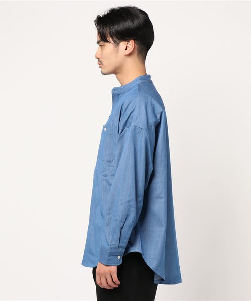 JUNRED(ジュンレッド)の「バンドカラーBIGシャツ(シャツ/ブラウス・メンズ・ブラック/ベージュ/ホワイト/ブルー系その他4・LL/M/L)」の5枚目の写真