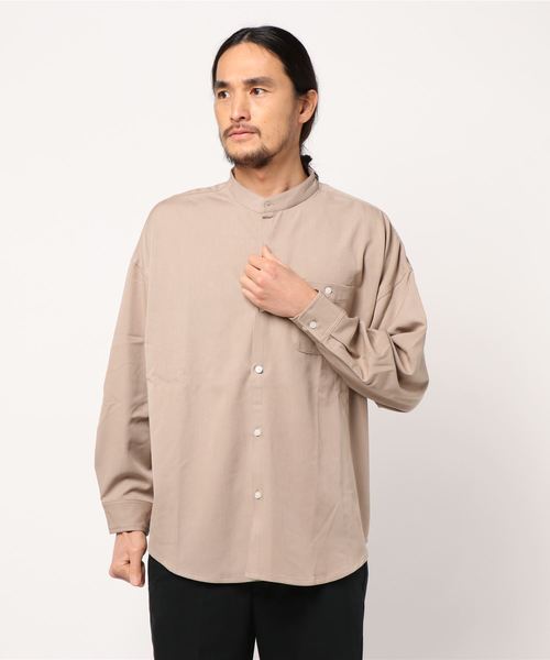 JUNRED(ジュンレッド)の「バンドカラーBIGシャツ(シャツ/ブラウス・メンズ・ブラック/ベージュ/ホワイト/ブルー系その他4・LL/M/L)」の9枚目の写真