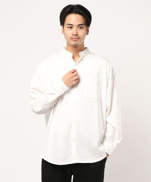 JUNRED(ジュンレッド)の「バンドカラーBIGシャツ(シャツ/ブラウス・メンズ・ブラック/ベージュ/ホワイト/ブルー系その他4・LL/M/L)」の7枚目の写真