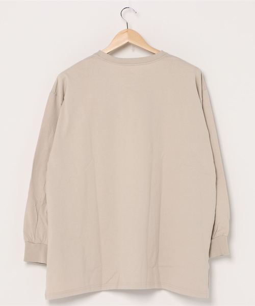 Culture Medium（カルチャーミディアム）の「無地先染めビッグロンT（Tシャツ/カットソー・レディース・ブラック/ブラウン/ベージュ/グレイッシュベージュ/ライトベージュ・FREE）」の6枚目の写真