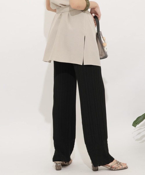 SENSE OF PLACE by URBAN RESEARCH（センスオブプレイスバイアーバンリサーチ）の「スカラアミニットパンツ（その他パンツ・レディース・ライトベージュ/ブラック・FREE）」の4枚目の写真