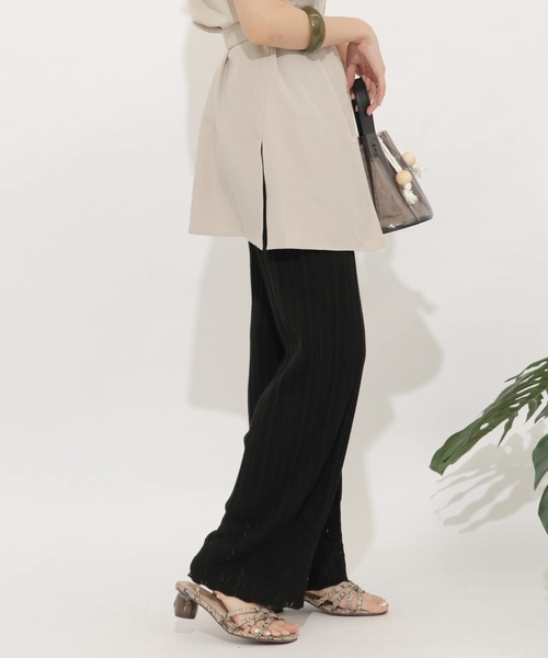 SENSE OF PLACE by URBAN RESEARCH（センスオブプレイスバイアーバンリサーチ）の「スカラアミニットパンツ（その他パンツ・レディース・ライトベージュ/ブラック・FREE）」の5枚目の写真