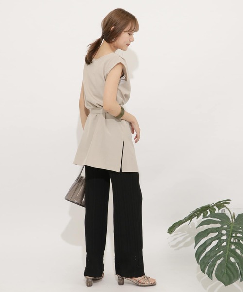 SENSE OF PLACE by URBAN RESEARCH（センスオブプレイスバイアーバンリサーチ）の「スカラアミニットパンツ（その他パンツ・レディース・ライトベージュ/ブラック・FREE）」の6枚目の写真