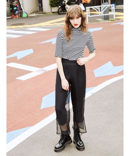 jouetie（ジュエティ）の「シースルーレイヤードパンツ（その他パンツ・レディース・アイボリー/ブラック/ターコイズブルー・MEDIUM）」の10枚目の写真