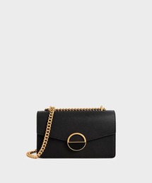 CHARLES & KEITH | テクスチャードストーンエンベリッシュドバックルショルダーバッグ / Textured Stone Embellished-Buckle Shoulder Bag(ショルダーバッグ)