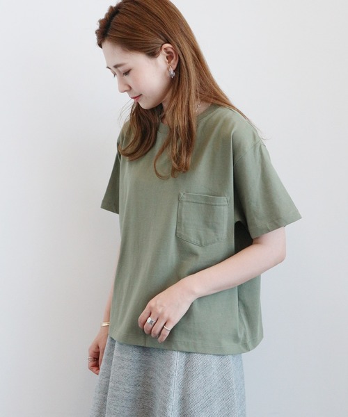 AMERICAN HOLIC（アメリカンホリック）の「18col.クルーネックカットプルオーバー1 〇＊（Tシャツ/カットソー・レディース・ブラック/ネイビー/ライトグレー/オフホワイト/ピンク/キャメル/ライトピンク/ベージュ/カーキ/モカ/ライトベージュ/ブラウン/ライトカーキ/サックスブルー/ピンクベージュ・S/L/M）」の9枚目の写真