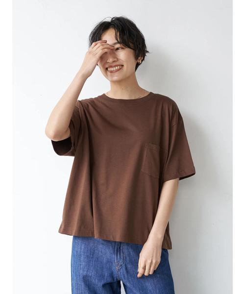 AMERICAN HOLIC（アメリカンホリック）の「18col.クルーネックカットプルオーバー1 〇＊（Tシャツ/カットソー・レディース・ブラック/ネイビー/ライトグレー/オフホワイト/ピンク/キャメル/ライトピンク/ベージュ/カーキ/モカ/ライトベージュ/ブラウン/ライトカーキ/サックスブルー/ピンクベージュ・S/L/M）」の4枚目の写真