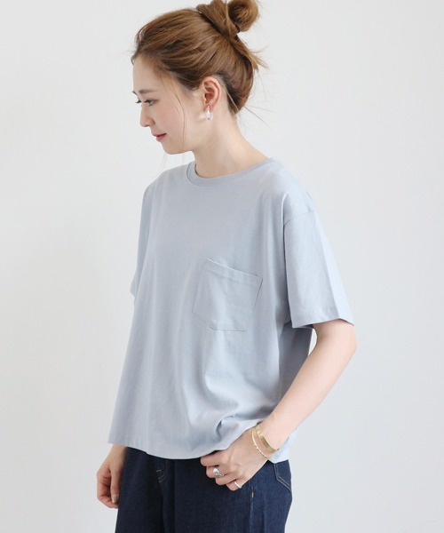 AMERICAN HOLIC（アメリカンホリック）の「18col.クルーネックカットプルオーバー1 〇＊（Tシャツ/カットソー・レディース・ブラック/ネイビー/ライトグレー/オフホワイト/ピンク/キャメル/ライトピンク/ベージュ/カーキ/モカ/ライトベージュ/ブラウン/ライトカーキ/サックスブルー/ピンクベージュ・S/L/M）」の11枚目の写真