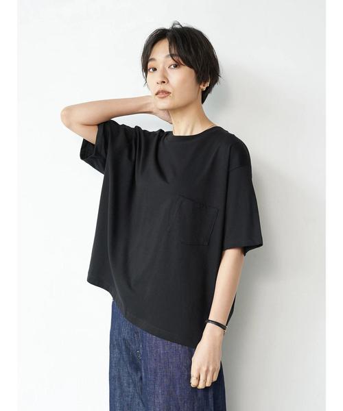 AMERICAN HOLIC（アメリカンホリック）の「18col.クルーネックカットプルオーバー1 〇＊（Tシャツ/カットソー・レディース・ブラック/ネイビー/ライトグレー/オフホワイト/ピンク/キャメル/ライトピンク/ベージュ/カーキ/モカ/ライトベージュ/ブラウン/ライトカーキ/サックスブルー/ピンクベージュ・S/L/M）」の2枚目の写真