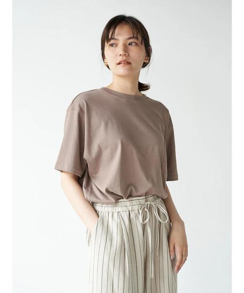 AMERICAN HOLIC（アメリカンホリック）の「18col.クルーネックカットプルオーバー1 〇＊（Tシャツ/カットソー・レディース・ブラック/ネイビー/ライトグレー/オフホワイト/ピンク/キャメル/ライトピンク/ベージュ/カーキ/モカ/ライトベージュ/ブラウン/ライトカーキ/サックスブルー/ピンクベージュ・S/L/M）」の5枚目の写真