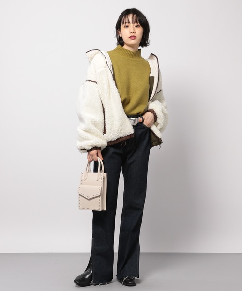 PAGEBOY（ページボーイ）の「ボアリバーシブルフードブルゾン(ボアジャケット)（ブルゾン・レディース・ホワイト系その他/ブラウン系その他/グレイッシュベージュ・FREE）」の8枚目の写真