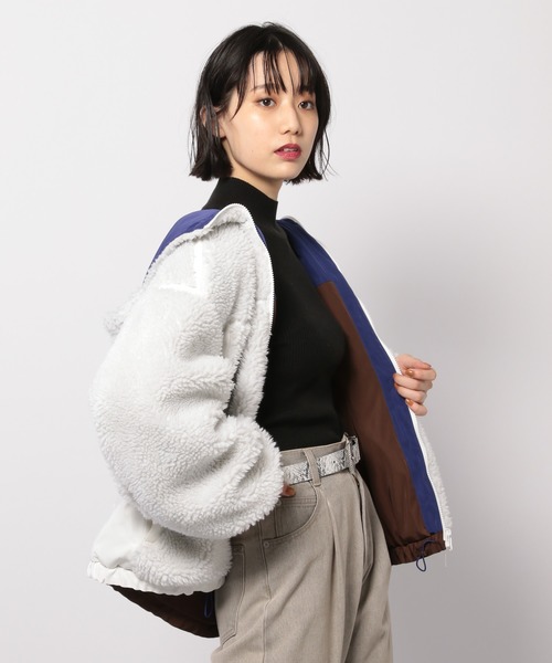 PAGEBOY（ページボーイ）の「ボアリバーシブルフードブルゾン(ボアジャケット)（ブルゾン・レディース・ホワイト系その他/ブラウン系その他/グレイッシュベージュ・FREE）」の18枚目の写真