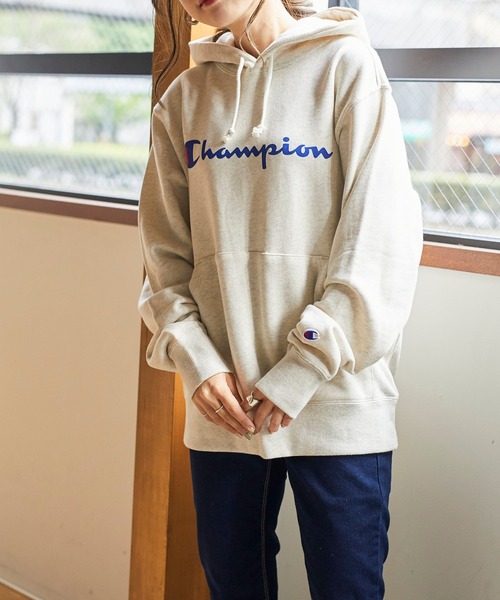 Champion（チャンピオン）の「WEGO/Champion 裏毛ロゴプルパーカー（パーカー・メンズ・ブラック/ホワイト/オートミール/ロイヤルブルー/ワイン・MEDIUM/LARGE/X-LARGE）」の16枚目の写真