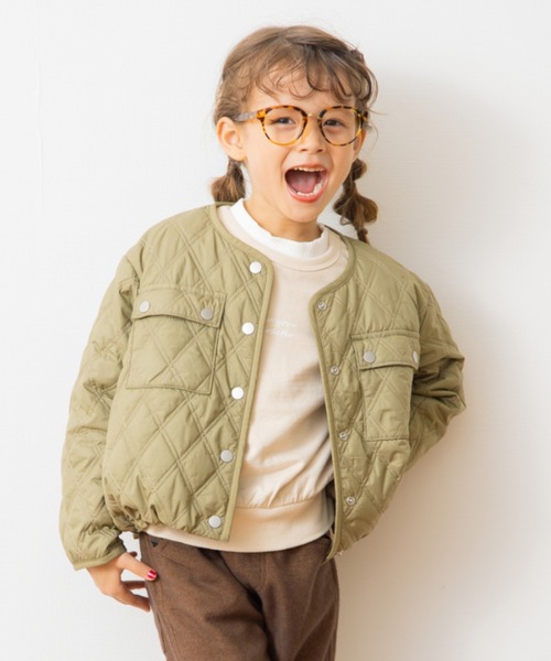 BRANSHES（ブランシェス）の「中綿キルトジャケット（ブルゾン・キッズ・ライトベージュ/カーキ・150cm/120cm/130cm/100cm/110cm/90cm/140cm）」の9枚目の写真