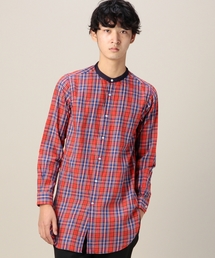 BEAUTY&YOUTH UNITED ARROWS | BY タータンチェック バンドカラー ロングクレリック シャツ ◆(シャツ/ブラウス)