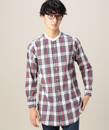 BEAUTY&YOUTH UNITED ARROWS | BY タータンチェック バンドカラー ロングクレリック シャツ(シャツ/ブラウス)