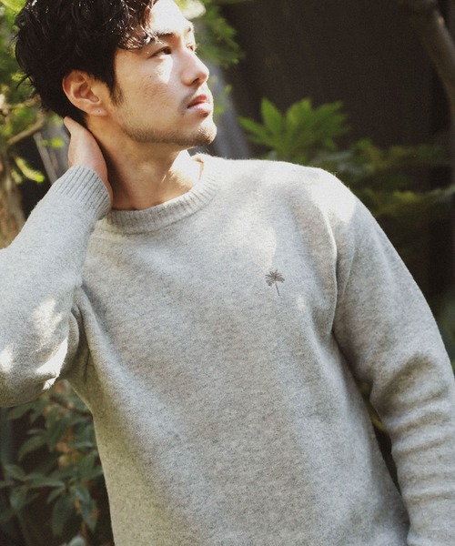 ベイフロー BAYFLOW ニット セーター 長袖 クルーネック 3 茶 ブラウン /YI メンズ BAYFLOW（ベイフロー）の「HAPPY KNIT クルーネックプルオーバー