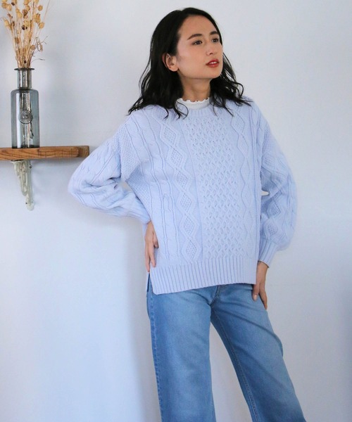 ikka(イッカ)の「ストレッチデニムワイドパンツ(デニムパンツ・レディース・オフホワイト/ブルー/ブルー系その他・M/L)」の4枚目の写真