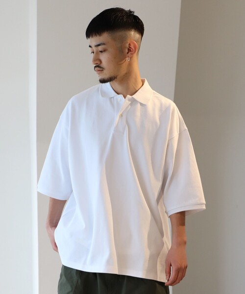 BEAMS（ビームス）の「BEAMS / ヘビー鹿の子 ポロシャツ（ポロシャツ・メンズ・ホワイト/ネイビー/レッド/グレー系その他・X-LARGE/SMALL/MEDIUM/LARGE）」の2枚目の写真