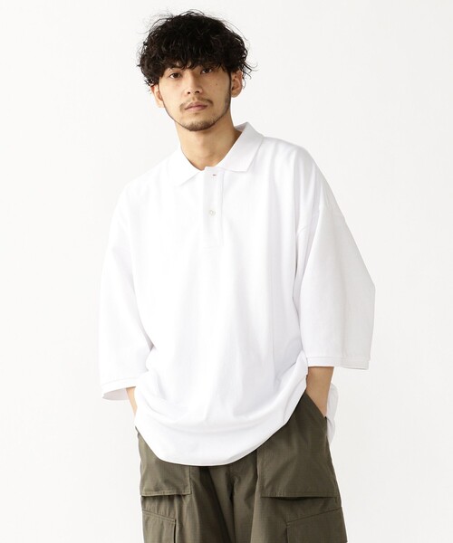 BEAMS（ビームス）の「BEAMS / ヘビー鹿の子 ポロシャツ（ポロシャツ・メンズ・ホワイト/ネイビー/レッド/グレー系その他・X-LARGE/SMALL/MEDIUM/LARGE）」の10枚目の写真