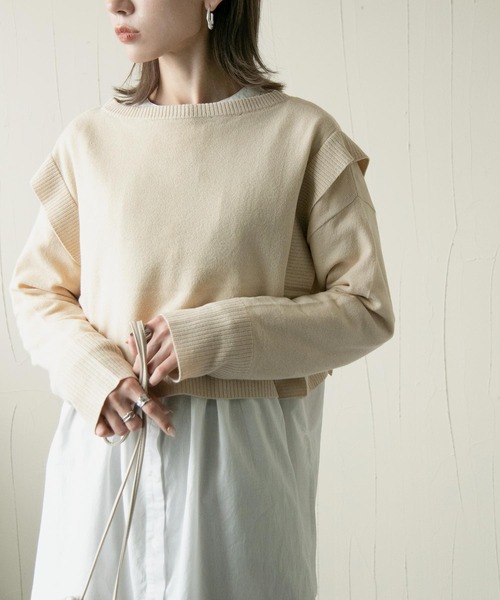 Chillfar(チルファー)の「ニットアップ ニットレイヤードワンピース 3ピースセットアップ【3WAY】(ワンピース・レディース・アイボリー/ブラウン/ブラック・FREE)」の19枚目の写真