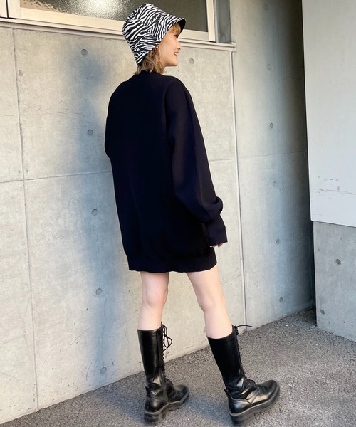 SPIRALGIRL(スパイラルガール)の「チョーカーニットサックワンピース(ワンピース・レディース・ブラック/オフホワイト/ブルー・FREE)」の12枚目の写真