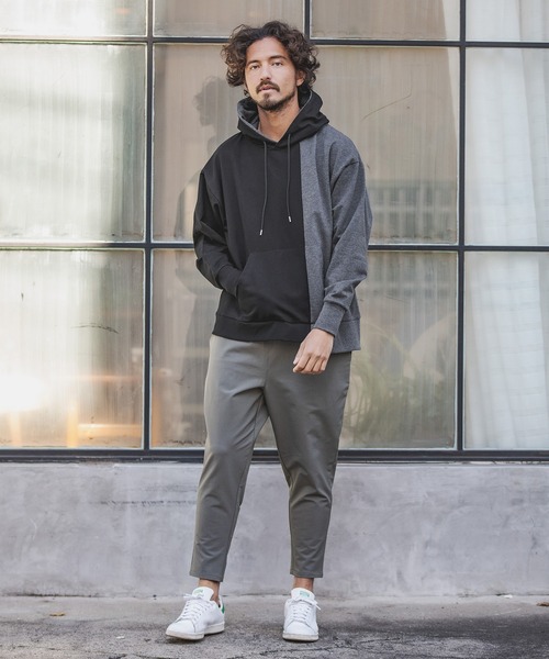 CAMBIO(カンビオ)の「mpa2511-Asymmetry Loose Sweat Pull Parka パーカー(パーカー・メンズ・キナリ/グレー×ピンク/ブラック×グレー/ホワイト系その他・L/S/M)」の9枚目の写真