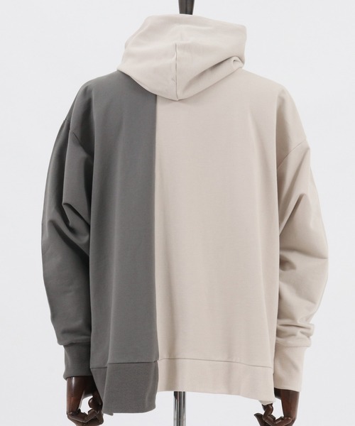 CAMBIO(カンビオ)の「mpa2511-Asymmetry Loose Sweat Pull Parka パーカー(パーカー・メンズ・キナリ/グレー×ピンク/ブラック×グレー/ホワイト系その他・L/S/M)」の18枚目の写真