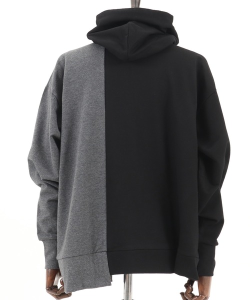CAMBIO(カンビオ)の「mpa2511-Asymmetry Loose Sweat Pull Parka パーカー(パーカー・メンズ・キナリ/グレー×ピンク/ブラック×グレー/ホワイト系その他・L/S/M)」の21枚目の写真