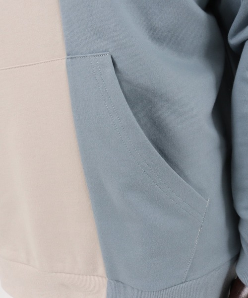CAMBIO(カンビオ)の「mpa2511-Asymmetry Loose Sweat Pull Parka パーカー(パーカー・メンズ・キナリ/グレー×ピンク/ブラック×グレー/ホワイト系その他・L/S/M)」の12枚目の写真