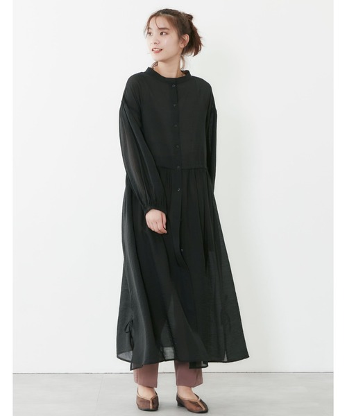 POU DOU DOU（プードゥドゥ）の「シアーウエスト切り替え2wayワンピース（ワンピース・レディース・モカ/ライトグレー/ブラック・3）」の2枚目の写真