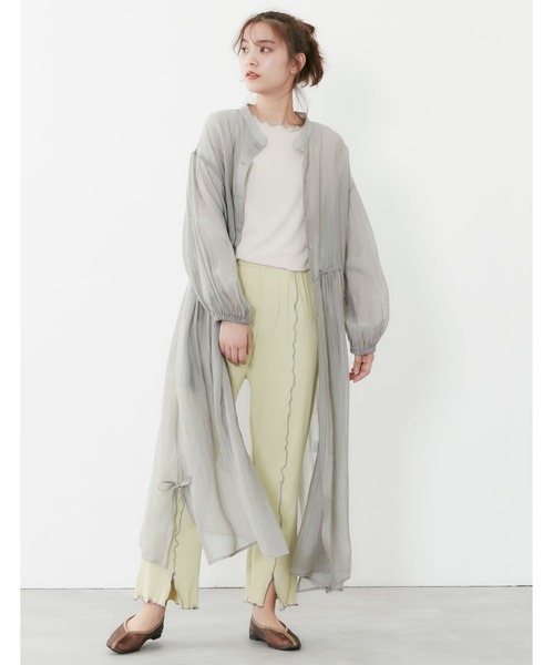 POU DOU DOU（プードゥドゥ）の「シアーウエスト切り替え2wayワンピース（ワンピース・レディース・モカ/ライトグレー/ブラック・3）」の10枚目の写真