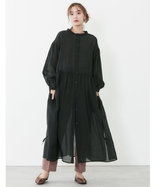 POU DOU DOU（プードゥドゥ）の「シアーウエスト切り替え2wayワンピース（ワンピース・レディース・モカ/ライトグレー/ブラック・3）」の14枚目の写真