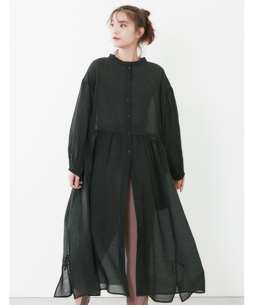 POU DOU DOU（プードゥドゥ）の「シアーウエスト切り替え2wayワンピース（ワンピース・レディース・モカ/ライトグレー/ブラック・3）」の16枚目の写真