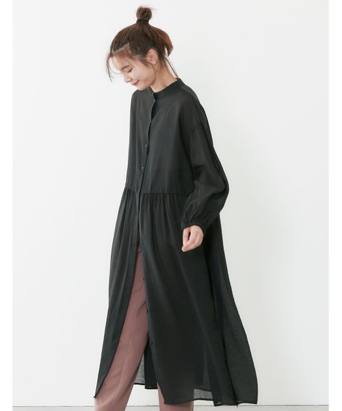 POU DOU DOU（プードゥドゥ）の「シアーウエスト切り替え2wayワンピース（ワンピース・レディース・モカ/ライトグレー/ブラック・3）」の17枚目の写真