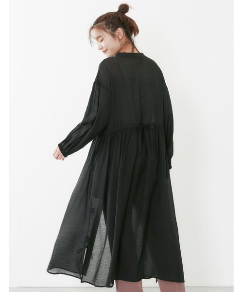 POU DOU DOU（プードゥドゥ）の「シアーウエスト切り替え2wayワンピース（ワンピース・レディース・モカ/ライトグレー/ブラック・3）」の18枚目の写真