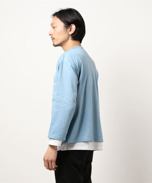 CERCA(チェルカ)の「BEYES/カットソー アンサンブル(2set)/ポケット付/ポケtee(Tシャツ/カットソー・メンズ・グレー/ベージュ/ライトブルー/ブラック・MEDIUM/LARGE)」の8枚目の写真