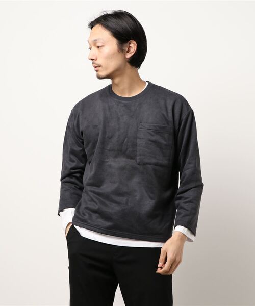 CERCA(チェルカ)の「BEYES/カットソー アンサンブル(2set)/ポケット付/ポケtee(Tシャツ/カットソー・メンズ・グレー/ベージュ/ライトブルー/ブラック・MEDIUM/LARGE)」の14枚目の写真