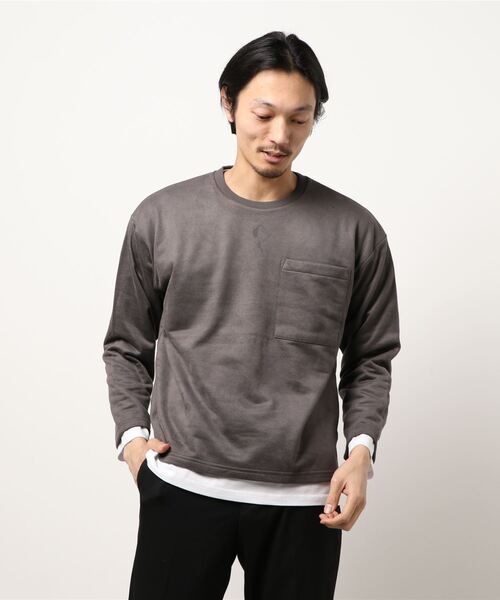 CERCA(チェルカ)の「BEYES/カットソー アンサンブル(2set)/ポケット付/ポケtee(Tシャツ/カットソー・メンズ・グレー/ベージュ/ライトブルー/ブラック・MEDIUM/LARGE)」の15枚目の写真