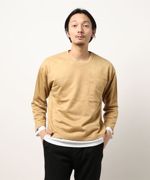 CERCA(チェルカ)の「BEYES/カットソー アンサンブル(2set)/ポケット付/ポケtee(Tシャツ/カットソー・メンズ・グレー/ベージュ/ライトブルー/ブラック・MEDIUM/LARGE)」の16枚目の写真