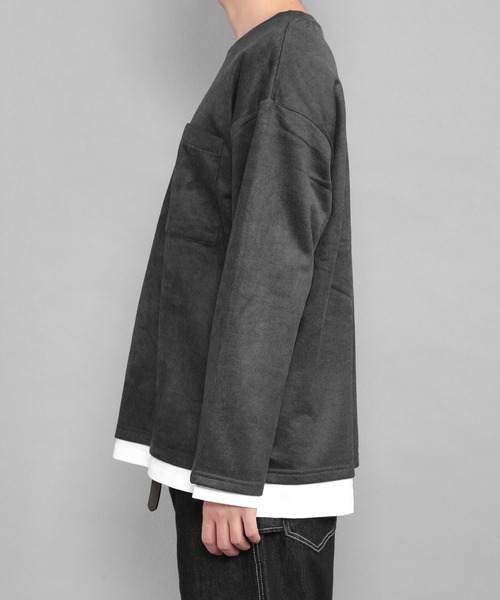 CERCA(チェルカ)の「BEYES/カットソー アンサンブル(2set)/ポケット付/ポケtee(Tシャツ/カットソー・メンズ・グレー/ベージュ/ライトブルー/ブラック・MEDIUM/LARGE)」の9枚目の写真